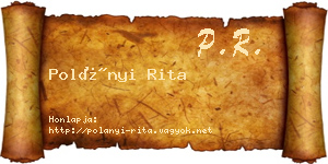 Polányi Rita névjegykártya